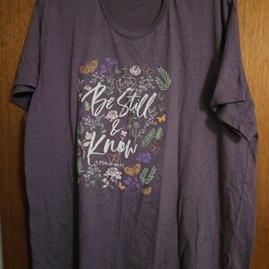 Purple Tee with Floral Design
